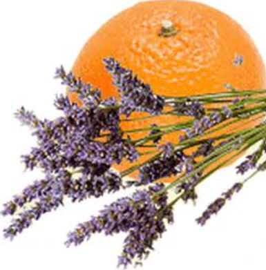 An orange with lavender